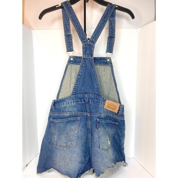 Levi’s Shortall Size 16 Reg Overall Jeans Shorts girls - Picture 9 of 16